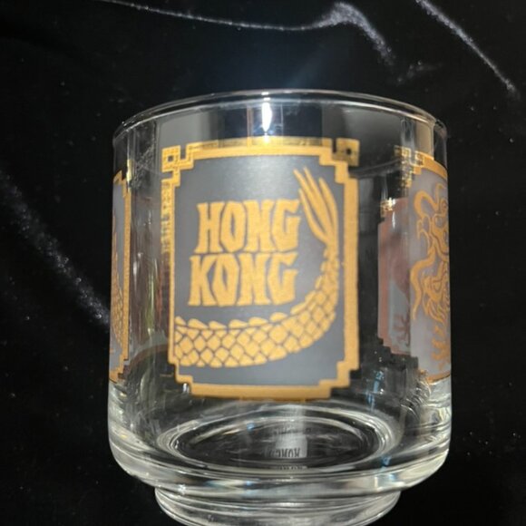 Vtg TWA World Destinations Glasses Set Of 4 Hong Kong France England Greece MCM - Picture 7 of 10